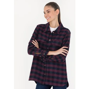 Pierre Cardin Kadın Lacivert Comfort Fit Oduncu Gömlek 50273139-VR033