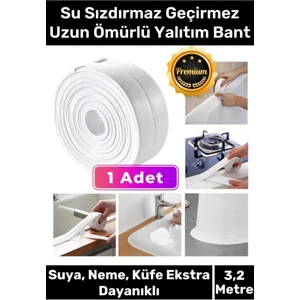Pera İstanbul 1 Adet Beyaz Izolasyon Bant Dayanıklı Deluxe Su Geçirmez Sızdırmaz Lavabo Pvc Yağ Kenar Küf Önleyici