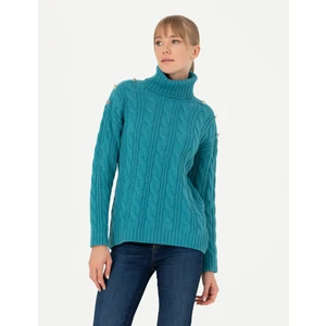 Pierre Cardin Kadın Petrol Regular Fit Balıkçı Yaka Kazak 50276220-VR102