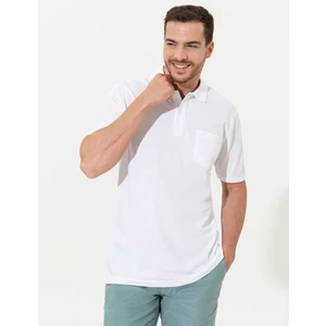 Pierre Cardin Erkek Beyaz Regular Fit Polo Yaka Basic Tişört 50250209-VR013