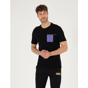 Pierre Cardin Erkek Siyah Slim Fit Baskılı Bisiklet Yaka Tişört 50262615-VR046