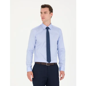 Pierre Cardin Erkek Koyu Mavi Slim Fit Uzun Kollu Basic Gömlek 50277147-VR032