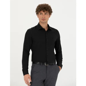 Pierre Cardin Erkek Siyah Slim Fit Uzun Kollu Gömlek 50275692-VR046