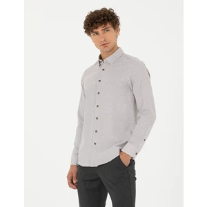 Pierre Cardin Erkek Kahverengi Slim Fit Uzun Kollu Gömlek 50278869-VR029