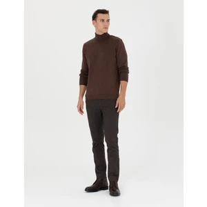 Pierre Cardin Erkek Kahverengi Slim Fit Çizgili Kanvas Pantolon 50278468-VR029