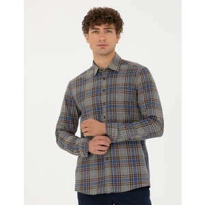 Pierre Cardin Erkek Kahverengi Regular Fit Uzun Kollu Gömlek 50274652-VR029