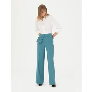Pierre Cardin Kadın Petrol Palazzo Kumaş Pantolon 50273084-VR102