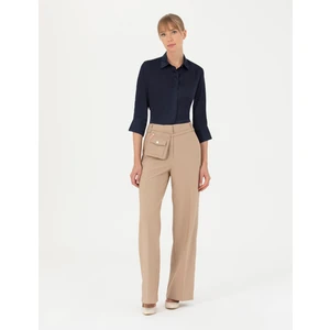 Pierre Cardin Kadın Bej Palazzo Kumaş Pantolon 50273084-VR011