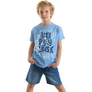 Let's Play Erkek Çocuk T-Shirt Denim Şort Takım