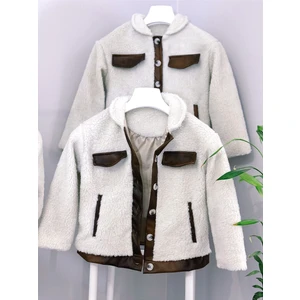 Aşka Bak *aşkabak* Unisex Deri Detaylı Peluş Çocuk Ceket