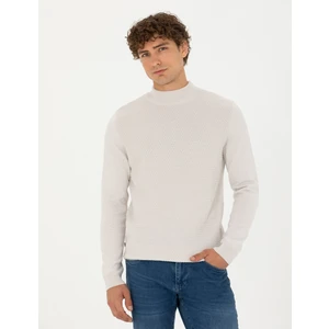 Pierre Cardin Erkek Taş Slim Fit Yarım Balıkçı Yaka Triko Kazak 50278111-VR049