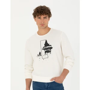 Pierre Cardin Erkek Ekru Regular Fit Sweatshirt 50272505-VR019