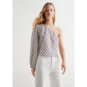 Asimetrik Desenli Bluz