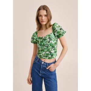 Büzgülü Baskılı Bluz