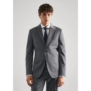 Mango Man Dar kesim işlenmemiş yün takım elbise blazer