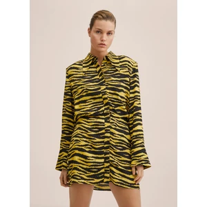 Hayvan Desenli Gömlek Elbise