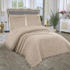 Zesa Home Fransız Dantelli 6 Parça Battaniye Yatak Örtüsü Seti