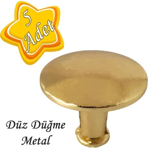 5 Adet Düz Düğme Altın Gold Kulp Mobilya Çekmece Dolap Kapak Kulbu Metal Kulp Aksesuarları Vidalı
