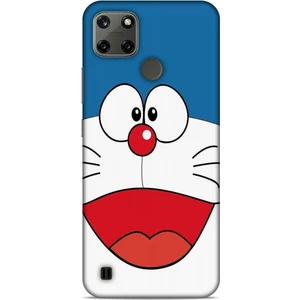 Realme C25Y Kılıf Caliburn 22 Mavi Beyaz Kap