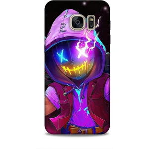 Samsung Galaxy S7 Kılıf Caliburn 19 Maskeli Pembe Tam Koruma Kılıf