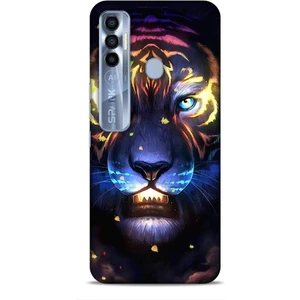Tecno Spark 7 Pro Kılıf Caliburn 12 Aslan Colorful Tasarım Kılıf