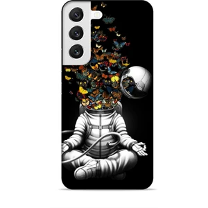 Samsung Galaxy S22 Kılıf Caliburn 1 Astronot ve Kelebekler Telefon Kılıfı