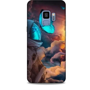 Samsung Galaxy S9 Kılıf Caliburn 4 Mavi Kelebek Silikon Kılıf