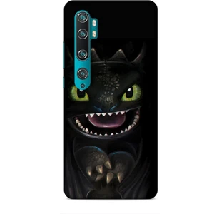 Xiaomi Mi Note 10 Kılıf Caliburn 30 Kara Ejderha Kenarları Şeffaf Kapak