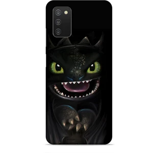 Samsung Galaxy A03S Kılıf Caliburn 30 Kara Ejderha Kenarları Şeffaf Kapak