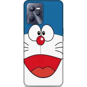 Realme C35 Kılıf Caliburn 22 Mavi Beyaz Kap
