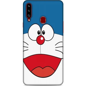 Samsung Galaxy A20S Kılıf Caliburn 22 Mavi Beyaz Kap