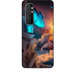 Xiaomi Mi Note 10 Lite Kılıf Caliburn 4 Mavi Kelebek Silikon Kılıf