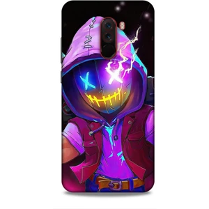 Xiaomi Pocophone F1 Kılıf Caliburn 19 Maskeli Pembe Tam Koruma Kılıf