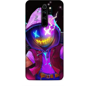 Xiaomi Redmi Note 8 Pro Kılıf Caliburn 19 Maskeli Pembe Tam Koruma Kılıf