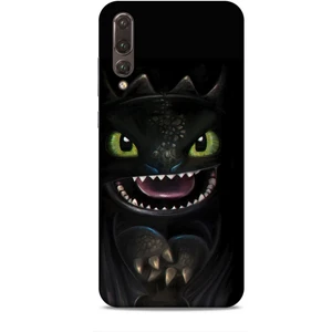 Huawei P20 Pro Kılıf Caliburn 30 Kara Ejderha Kenarları Şeffaf Kapak