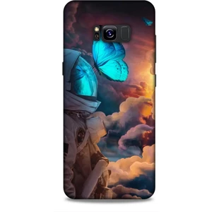 Samsung Galaxy S8 Plus Kılıf Caliburn 4 Mavi Kelebek Silikon Kılıf