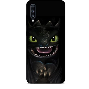 Samsung Galaxy A70S Kılıf Caliburn 30 Kara Ejderha Kenarları Şeffaf Kapak
