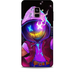 Samsung Galaxy A8 Plus 2018 Kılıf Caliburn 19 Maskeli Pembe Tam Koruma Kılıf
