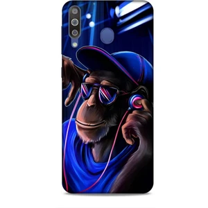 Samsung Galaxy M30 Kılıf Caliburn 20 Maymun Mavi Renkli Kılıf