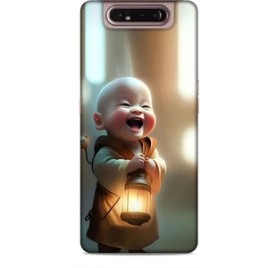 Samsung Galaxy A80 Kılıf Caliburn 27 Asya Bebek Lazer Kesim Silikon