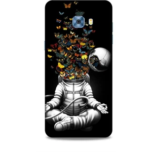 Samsung Galaxy C5 Pro Kılıf Caliburn 1 Astronot ve Kelebekler Telefon Kılıfı