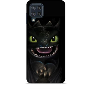 Samsung Galaxy M32 Kılıf Caliburn 30 Kara Ejderha Kenarları Şeffaf Kapak
