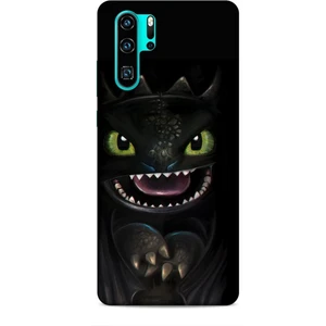 Huawei P30 Pro Kılıf Caliburn 30 Kara Ejderha Kenarları Şeffaf Kapak