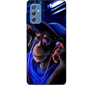 Samsung Galaxy M52 Kılıf Caliburn 20 Maymun Mavi Renkli Kılıf