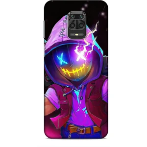 Xiaomi Redmi Note 9s Kılıf Caliburn 19 Maskeli Pembe Tam Koruma Kılıf
