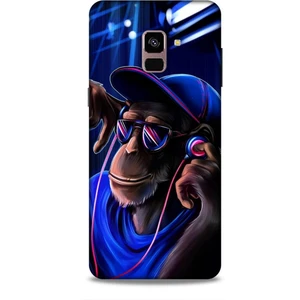 Samsung Galaxy A8 Plus 2018 Kılıf Caliburn 20 Maymun Mavi Renkli Kılıf