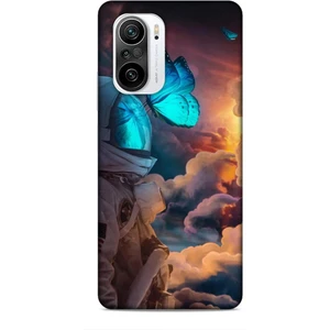 Xiaomi Redmi K40 Pro Kılıf Caliburn 4 Mavi Kelebek Silikon Kılıf