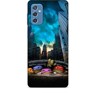 Samsung Galaxy M52 Kılıf Caliburn 11 Ninja Kablumbağalar 4K Baskılı Kılıf