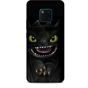 Huawei Mate 20 Pro Kılıf Caliburn 30 Kara Ejderha Kenarları Şeffaf Kapak