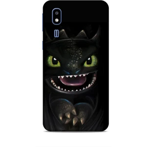 Samsung Galaxy A2 Core Kılıf Caliburn 30 Kara Ejderha Kenarları Şeffaf Kapak